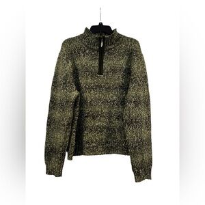 Men’s Bob Timberlake Wool Blend 1/4 Zip Mock Neck Winter Sweater: XL